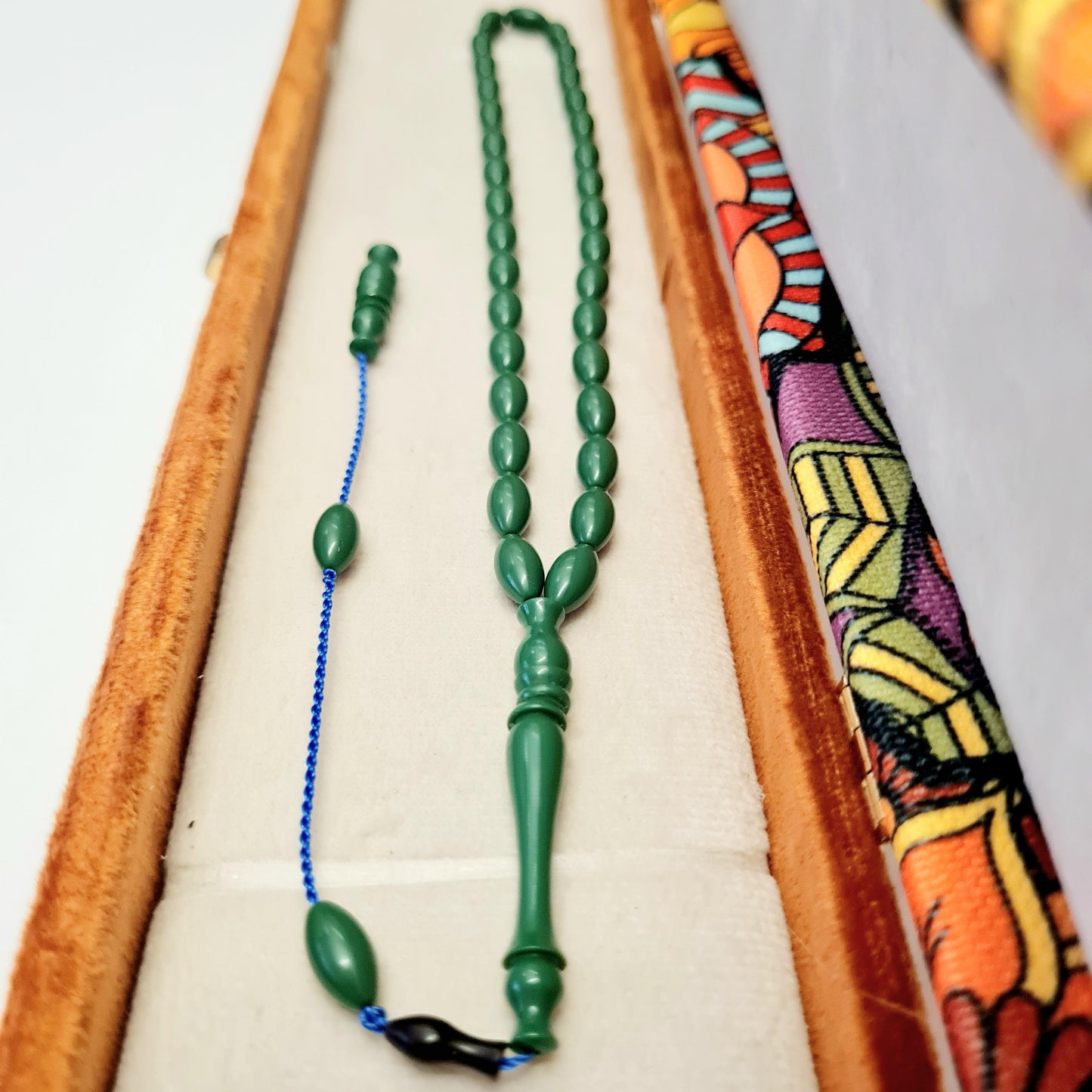 Katalin Prayer Beads Made from Bowling Balls in a Special Velvet Box, 5x10 mm 10 Gr, Dry Lathe Master Handwork Collectible Prayer Beads