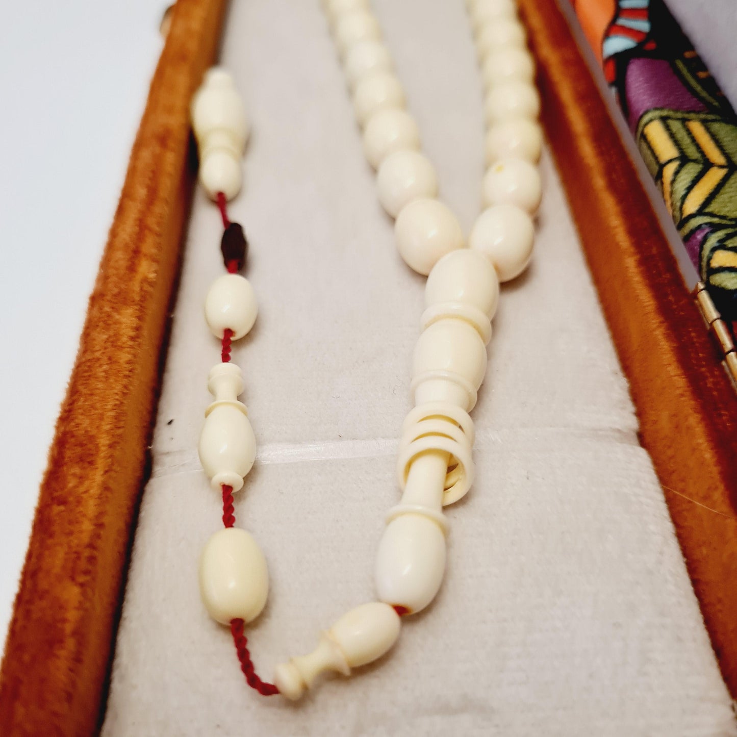 Handmade Mahjong Stone Prayer Beads, 9x12 mm, 26 Grams, Dry Lathe Work, Collectible