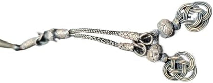 8 X 11 mm, 34 cm, 23 gr Master Dry Lathe Handmade Old Casting Material Shaved, Moire Collectible Kzaziye Silver Tasseled Prayer Beads
