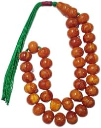 164 gr 20x16 mm Round Dimensions 50 cm Long Old Cast Bowling Ball Rod Katalin Material Dry Lathe Handmade Masterwork Large Special Collectible Prayer Beads (MOILED ORANGE)