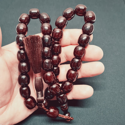 14 X 13 mm, 75 Gr, 40 Cm, Traşlanmış Eski Döküm Malzemeden Yapılma, Usta İşi Kuru Torna Büyük Boy Katalin Tespih
