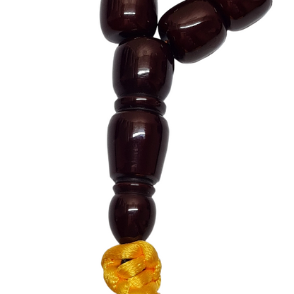 13 X 13 mm, 68 Gr, 37 Cm Örme Püsküllü Eski Obje Malzemeden Yapılma Usta İşi Kuru Torna Kolleksiyonluk Katalin Tespih