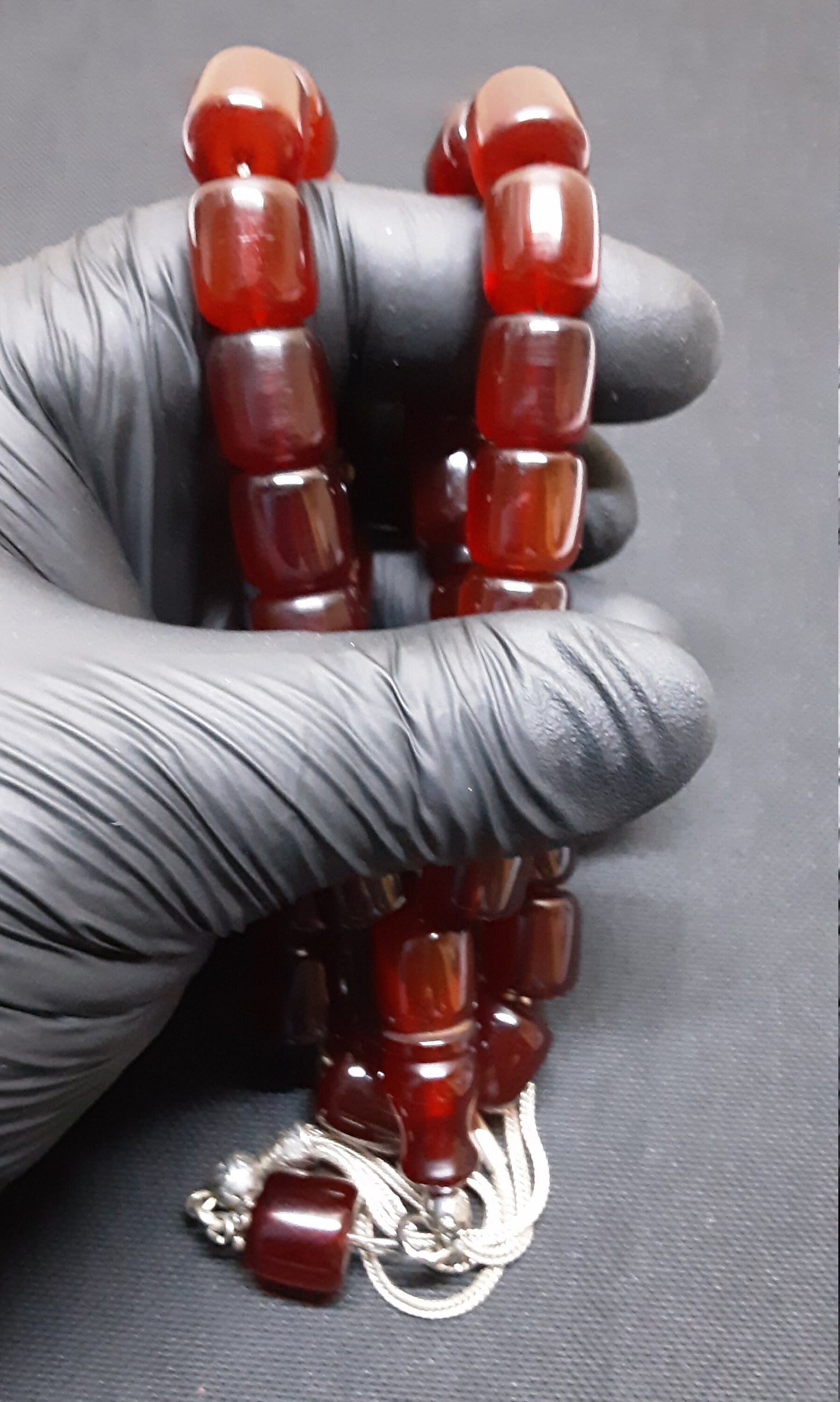 13 x 13 mm, 77 Gr, 39,5 Cm Antik Alman Oyun Zarından Yapılma Eski Kuru Torna Gümüş Püsküllü Usta Yapımı Kolleksiyonluk Büyük Boy Zar Tespih