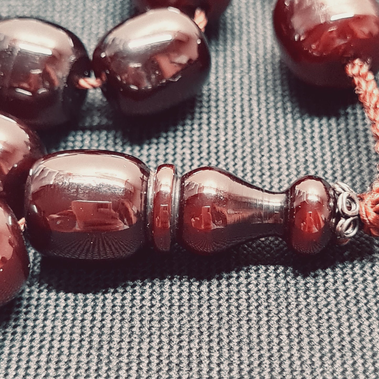 14 X 13 mm, 75 Gr, 40 Cm, Traşlanmış Eski Döküm Malzemeden Yapılma, Usta İşi Kuru Torna Büyük Boy Katalin Tespih