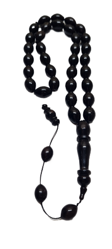 14 X 10 mm, 37 Gr, 39 Cm Sequential System Tassel Ebony Wood Masterwork Dry Lathe Handmade Collectible Rosary