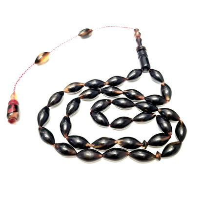 El Yapımı Caretta Kaplumbağa Kabuğu Tespih 6×10 mm 34 cm 10 Gr