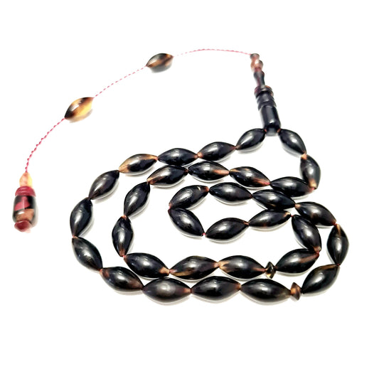 El Yapımı Caretta Kaplumbağa Kabuğu Tespih 6×10 mm 34 cm 10 Gr